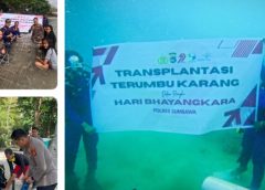 Hari Bhayangkara ke-79, Kapolres Sumbawa Pimpin Transplantasi Terumbu Karang